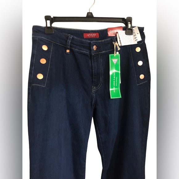 Guess Eco Faye Sailor Flared side button lefty indigo jeans
size 28x32 brand new - Picture 12 of 17